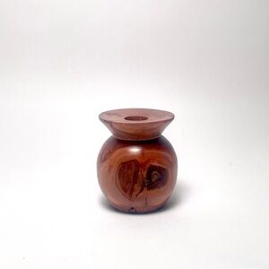 Burl Wood Handcrafted Hand Turned Vase Or Candleholder 4.5” Brutalist Organic